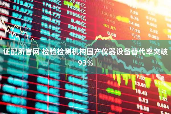 证配所官网 检验检测机构国产仪器设备替代率突破93%